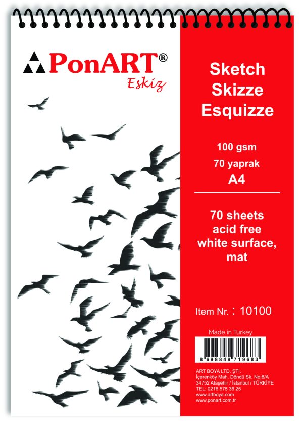 PonART Eskiz Blok 100gr A4 70 Yaprak