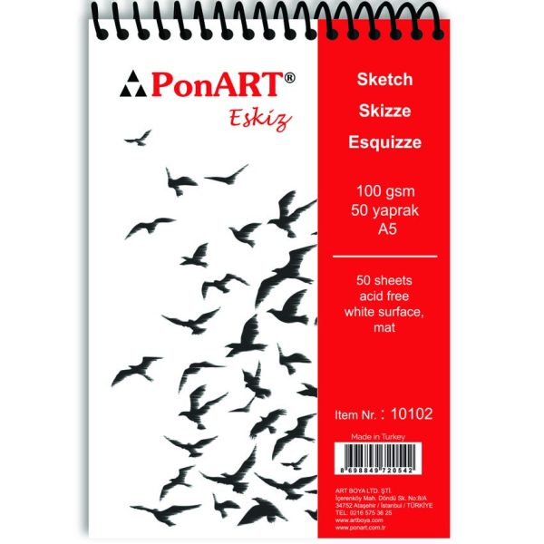 PonART Eskiz Blok 100gr A5 50 Yaprak