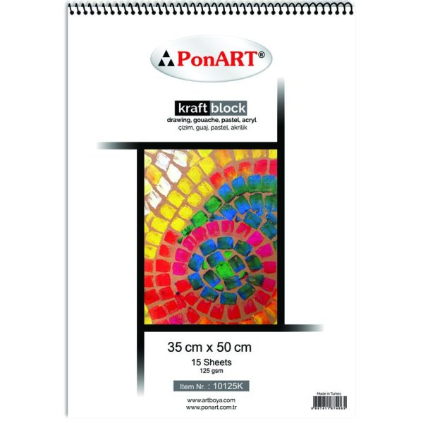 PonART Kraft blok 125 gr 35x50cm 15 Yaprak