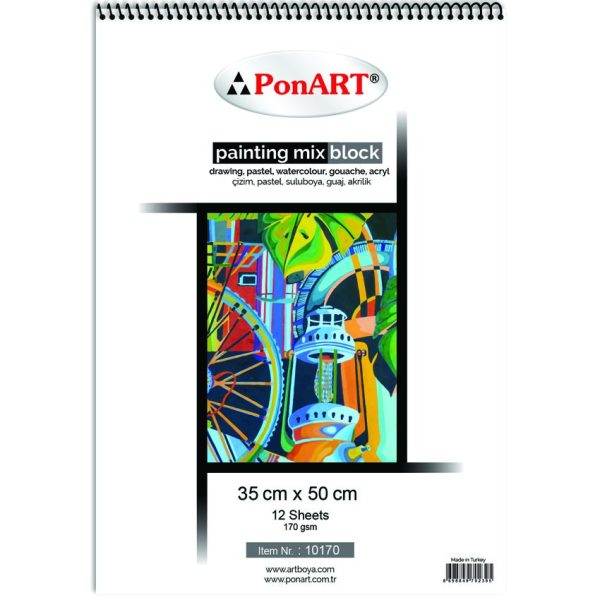 PonART Painting Mix Blok 170 gr 35x50cm 12 Yaprak