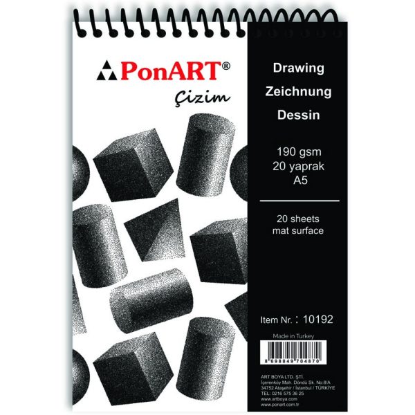 PonART Drawing&Painting Blok 190 gr A5 20 Yaprak