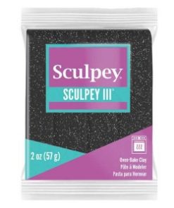 Sculpey III Polimer Kil Siyah Glitter 57gr
